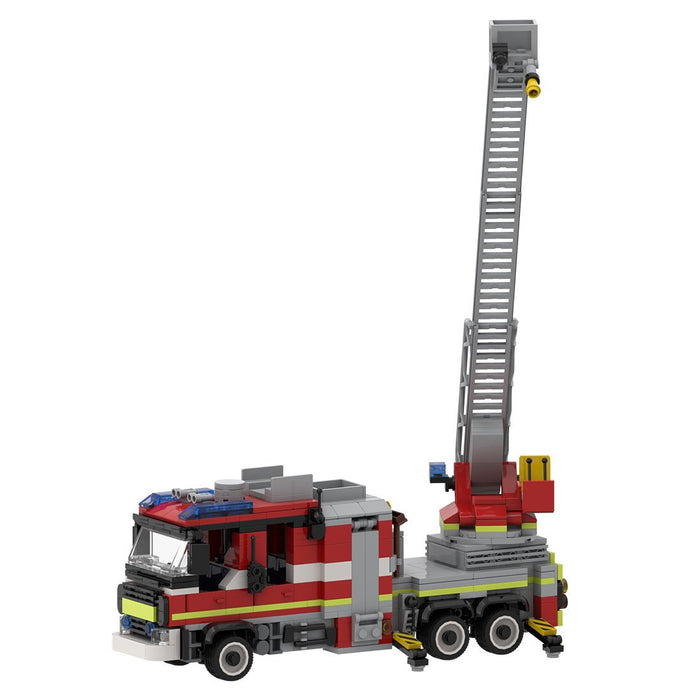 Emergency Vehicle with Ladder Fire Truck Building Blocks - LesDiy -