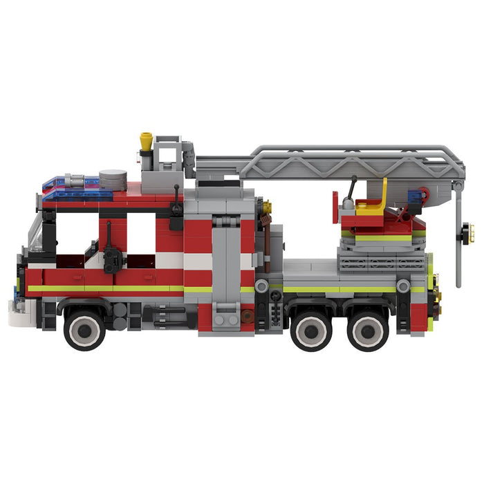Emergency Vehicle with Ladder Fire Truck Building Blocks - LesDiy -