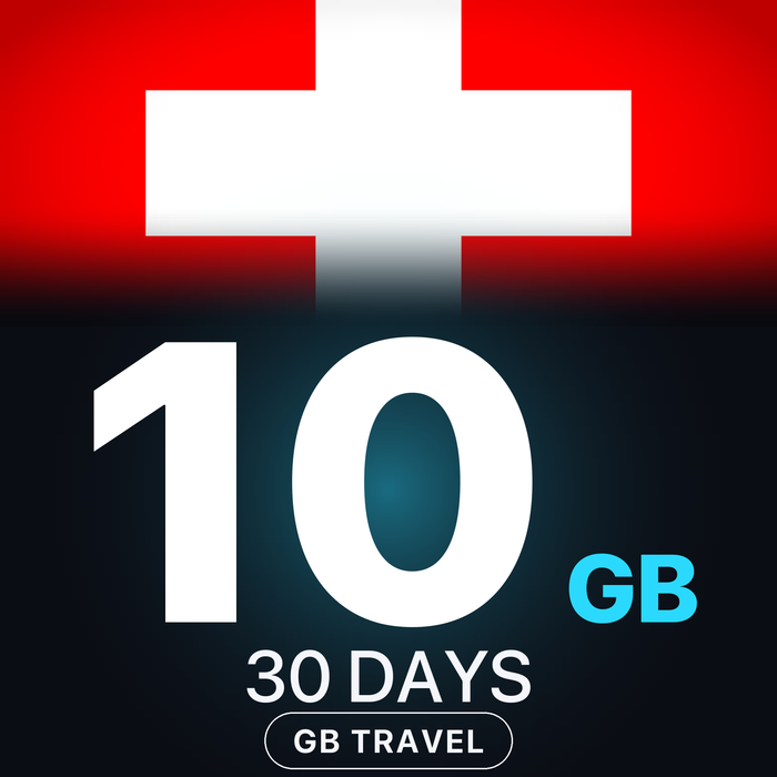 eSIM Elveția 10 GB, 30 DAYS — GB Travel
