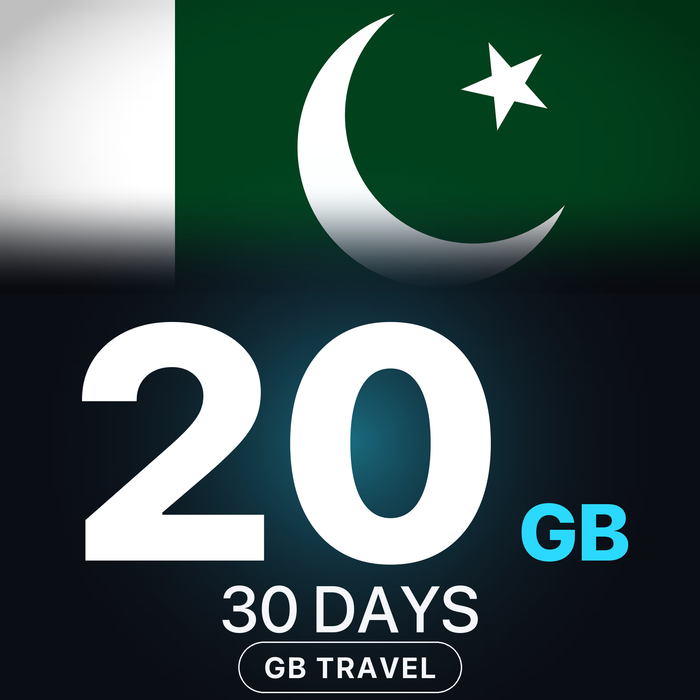 eSIM Pakistan 20 GB, 30 DAYS — GB Travel