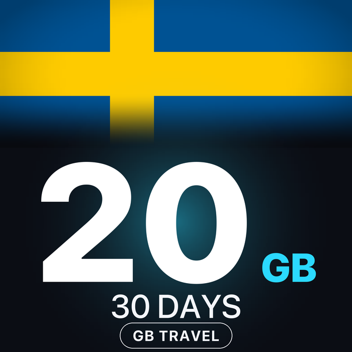eSIM Suedia 20 GB, 30 DAYS — GB Travel