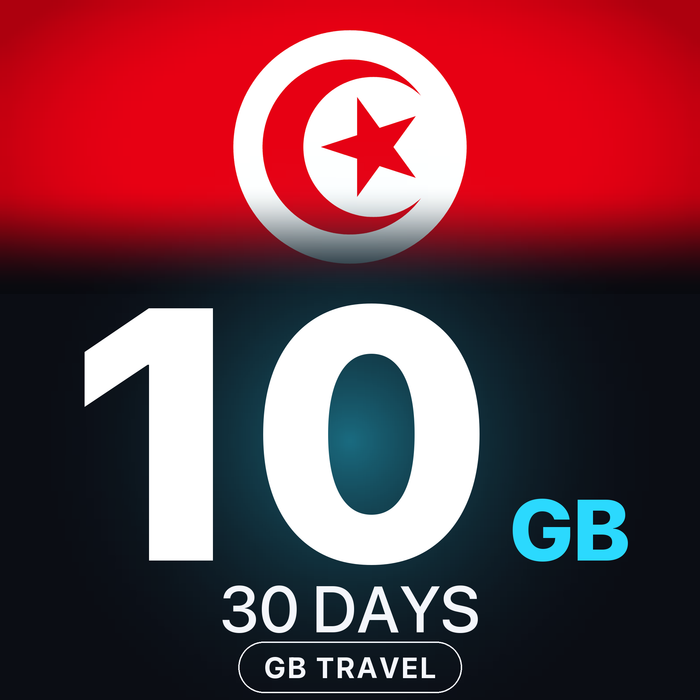 eSIM Tunisia 10 GB, 30 DAYS — GB Travel