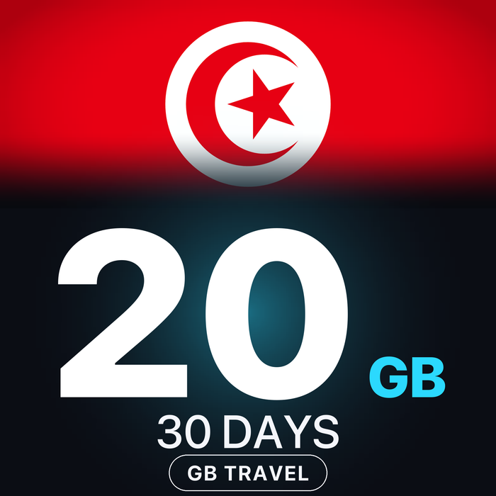 eSIM Tunisia 20 GB, 30 DAYS — GB Travel