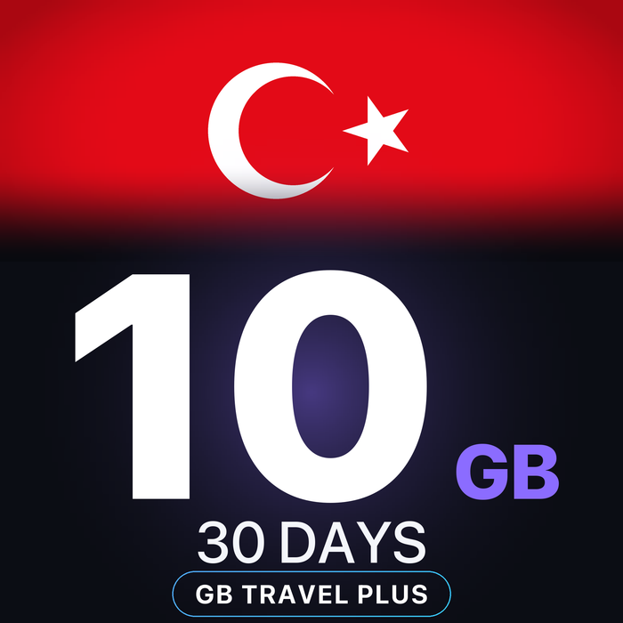 eSIM Turcia 10 GB, 30 DAYS — GB Travel Plus