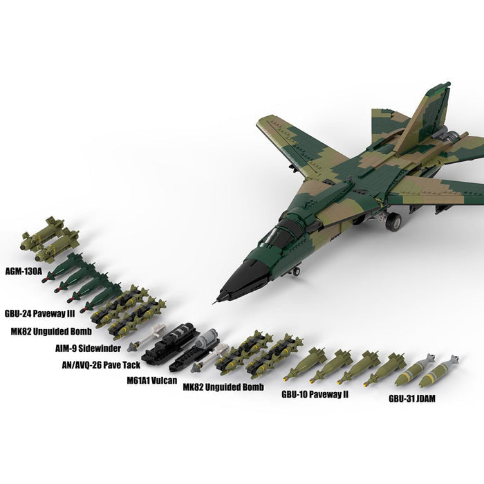 F - 111 camouflage Military Fighter - Bombers Building Blocks - LesDiy - Building Blocks -