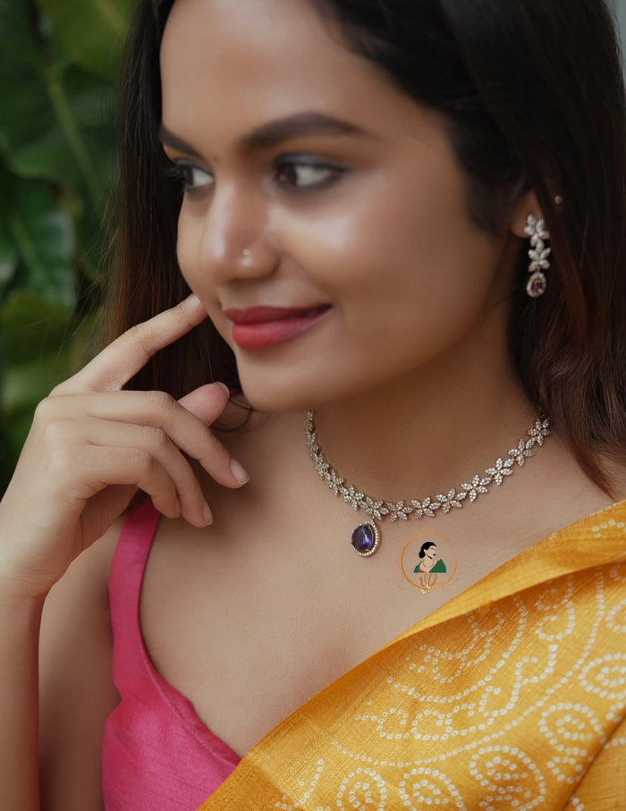 Festive Wear Zircon Stone Necklace