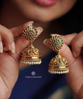 Floral Emerald Kemp Jhumka