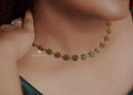 Floral Emerald Stone Necklace set