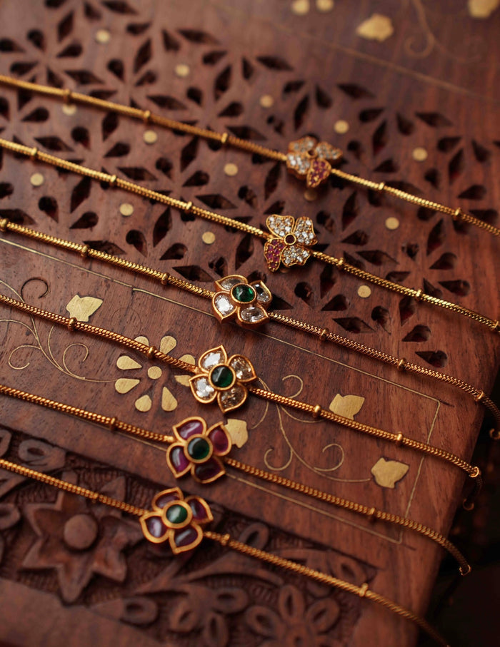 Floral Kemp Stone Anklets