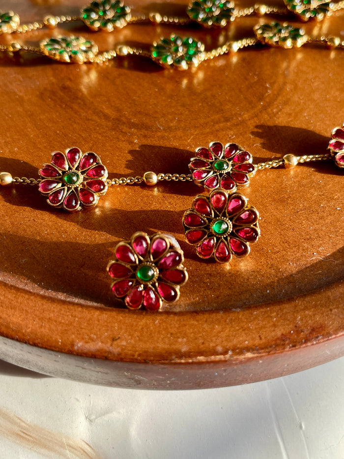 Floral Stone Choker Set