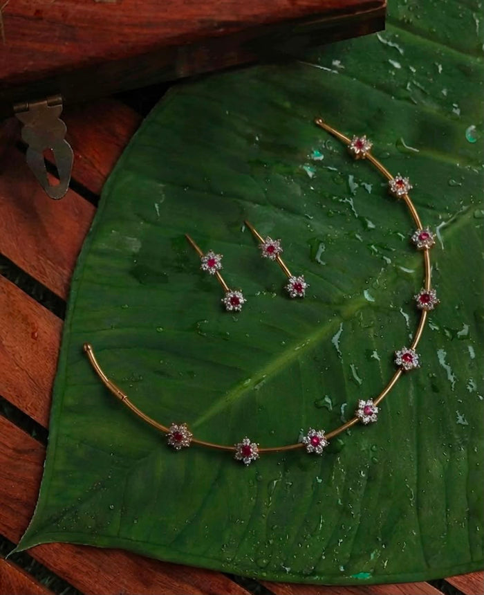 Floral Stone Necklace