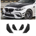 For BMW F87 M2 Side Canards SQ Style Dry Carbon Fiber Front Bumper Lip Trim for BMW M2 M2C F87 2017-2022