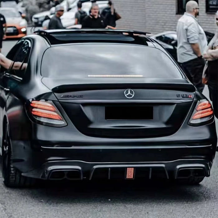 For Mercedes-Benz E W213 2016-2019 Brabus Style Carbon Fiber Rear Lip Rear Diffuser Bumper Lip