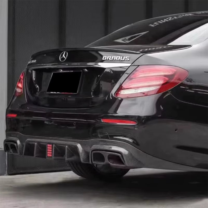For Mercedes-Benz E W213 2016-2019 Brabus Style Carbon Fiber Rear Lip Rear Diffuser Bumper Lip