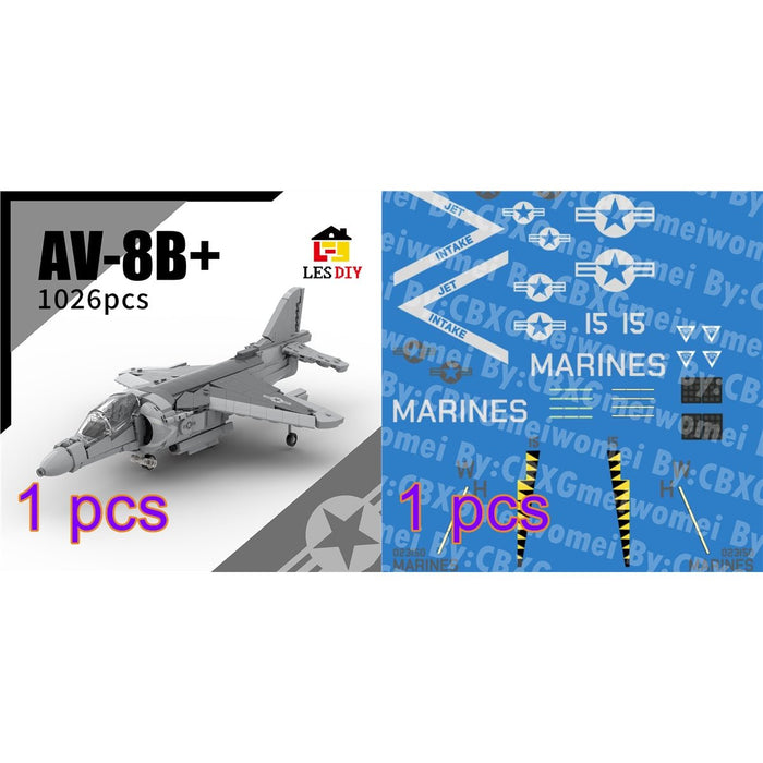 Fully Armed AV - 8B+ Harrier Building Blocks Building Blocks - LesDiy - Building Blocks -