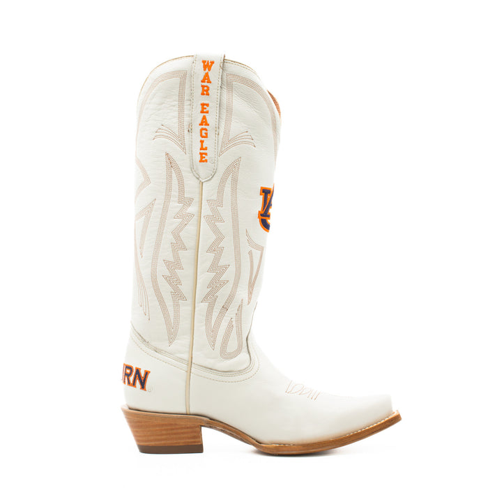 side view of beige boot