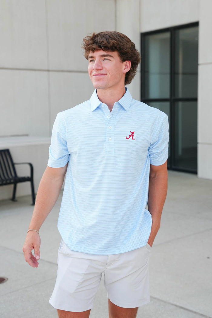 Gen Teal Campus Stripe Polo "A" Polo