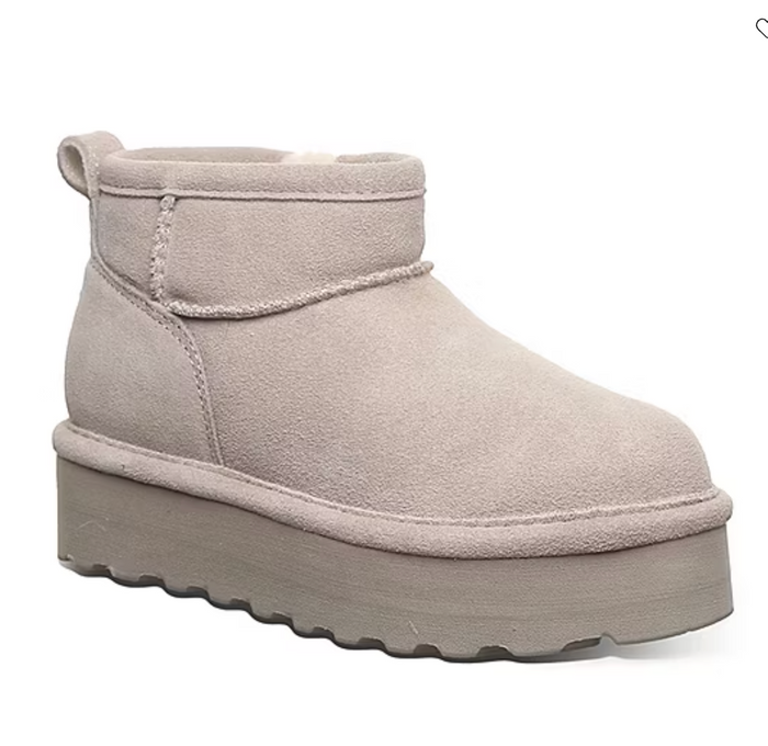 Gray platform boot on a white background