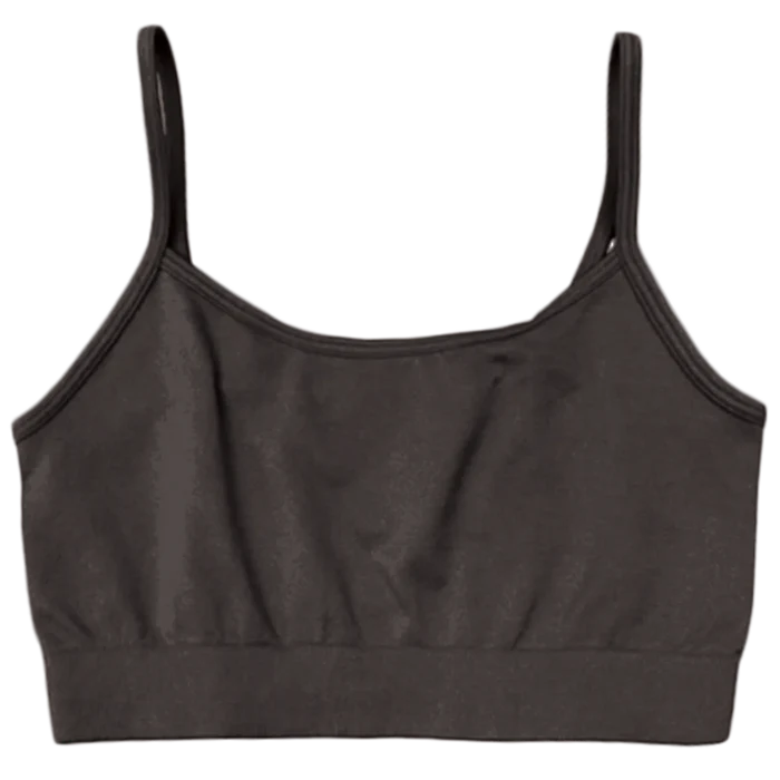 Black sports bra on a transparent background