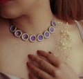 Gold Finish Amethyst Choker Set