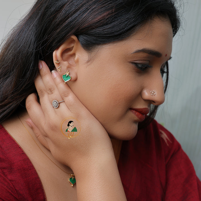 Gold Finish Invisible Palakka Necklace Set