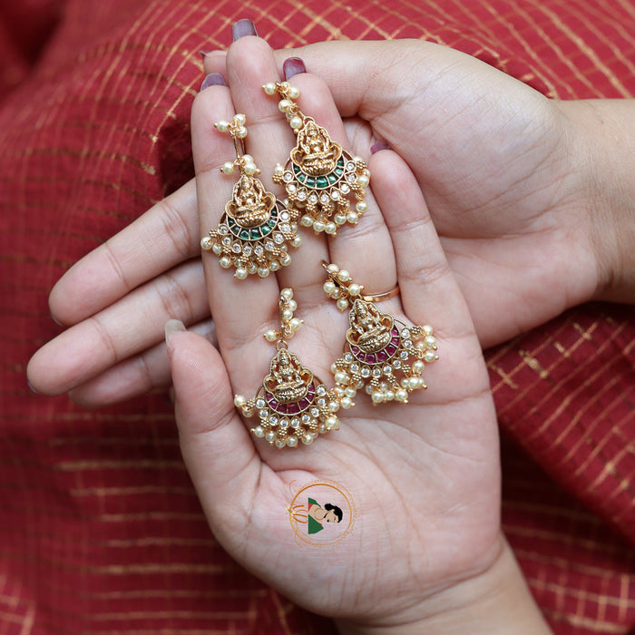 Gold Look Lakshmi Hook Earrings