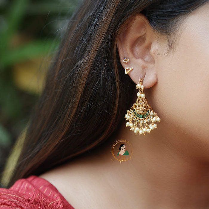 Gold Look Lakshmi Hook Earrings
