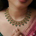 Gorgeous Emerald Grid Necklace Set