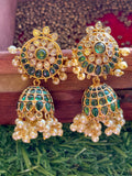 Half Moon Emerald Jhumkas