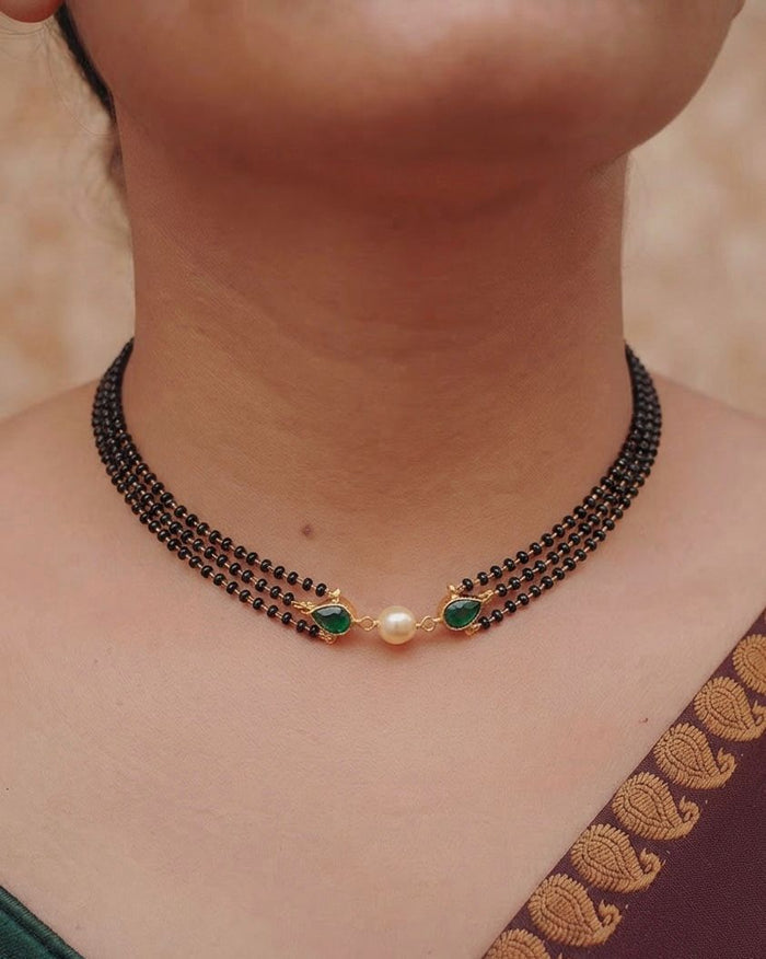 Handcrafted Black Beaded Choker