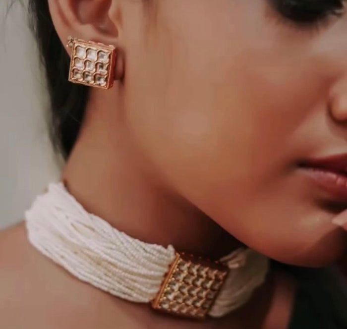 High Neck Pearl Choker