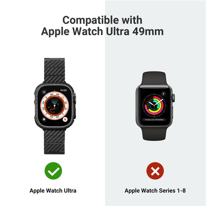Husă Pitaka Air, black/grey — Apple Watch Ultra 49 mm