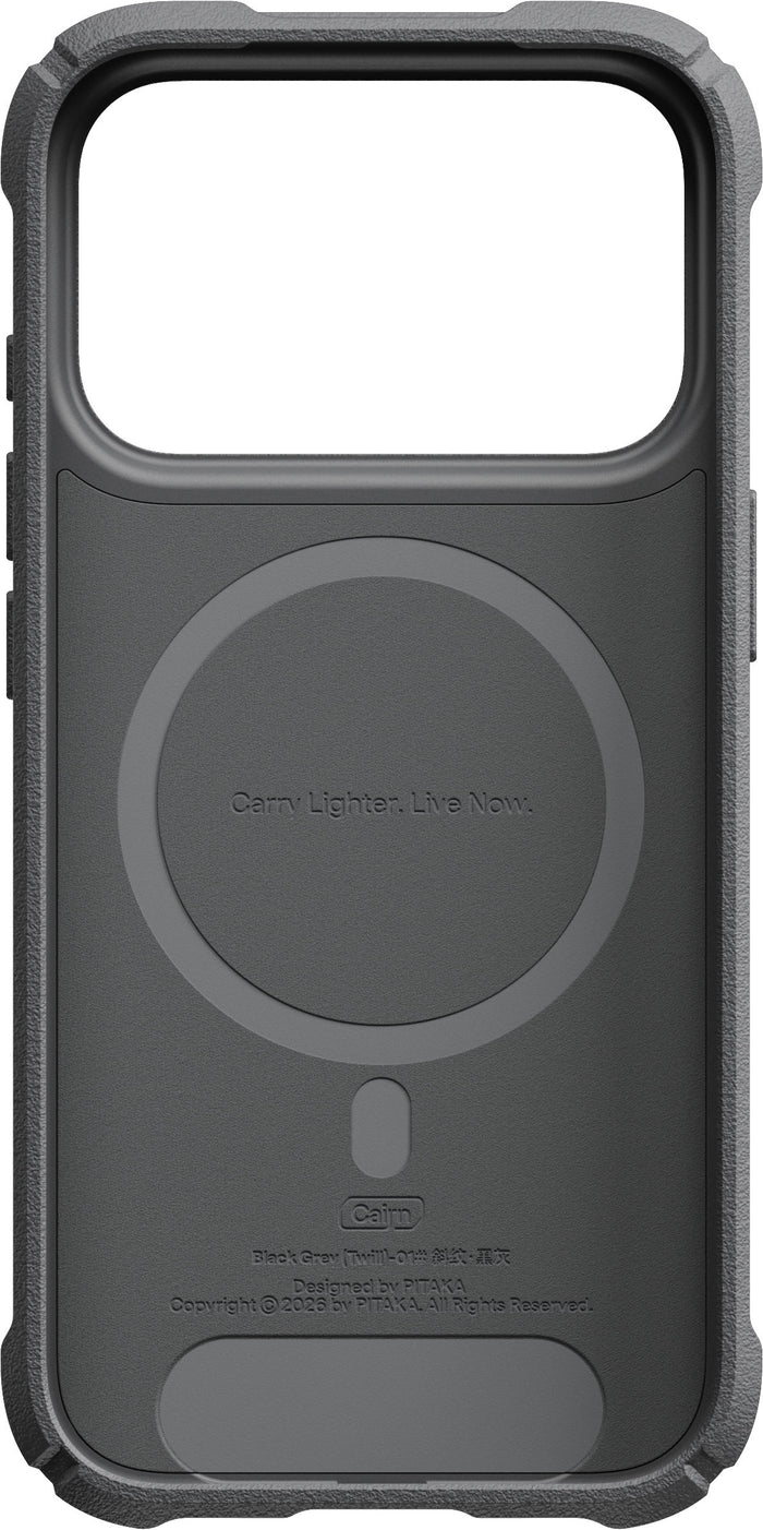 Husă Pitaka Cairn, Black/Grey Twill — iPhone 18/17 Pro