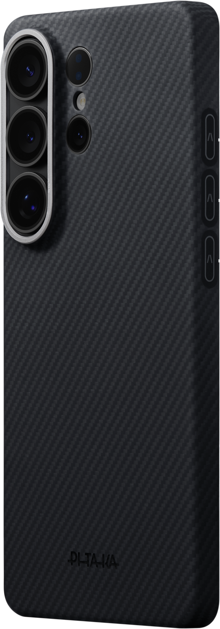 Husă Pitaka Edge Case, Black/Grey Twill (Aaron Button) — Samsung Galaxy S26 Ultra
