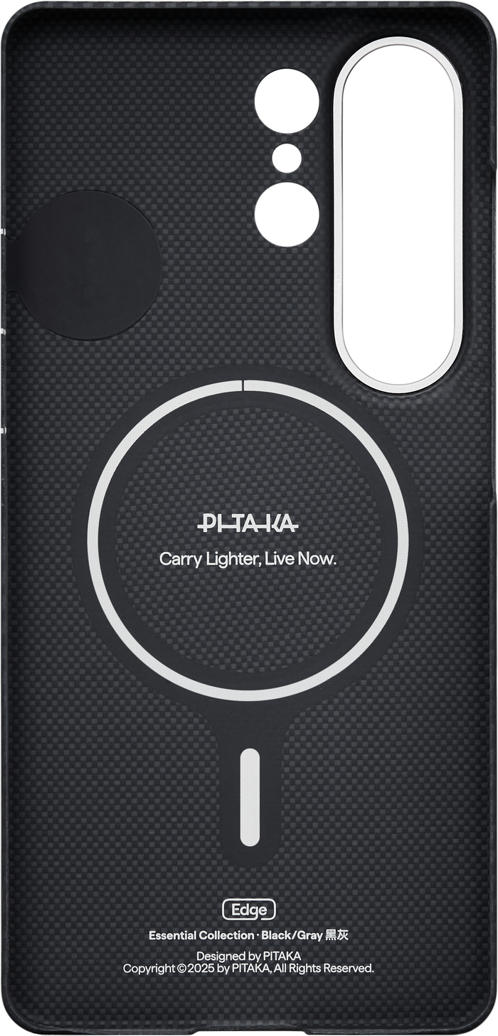 Husă Pitaka Edge Case, Black/Grey Twill (Aaron Button) — Samsung Galaxy S26 Ultra