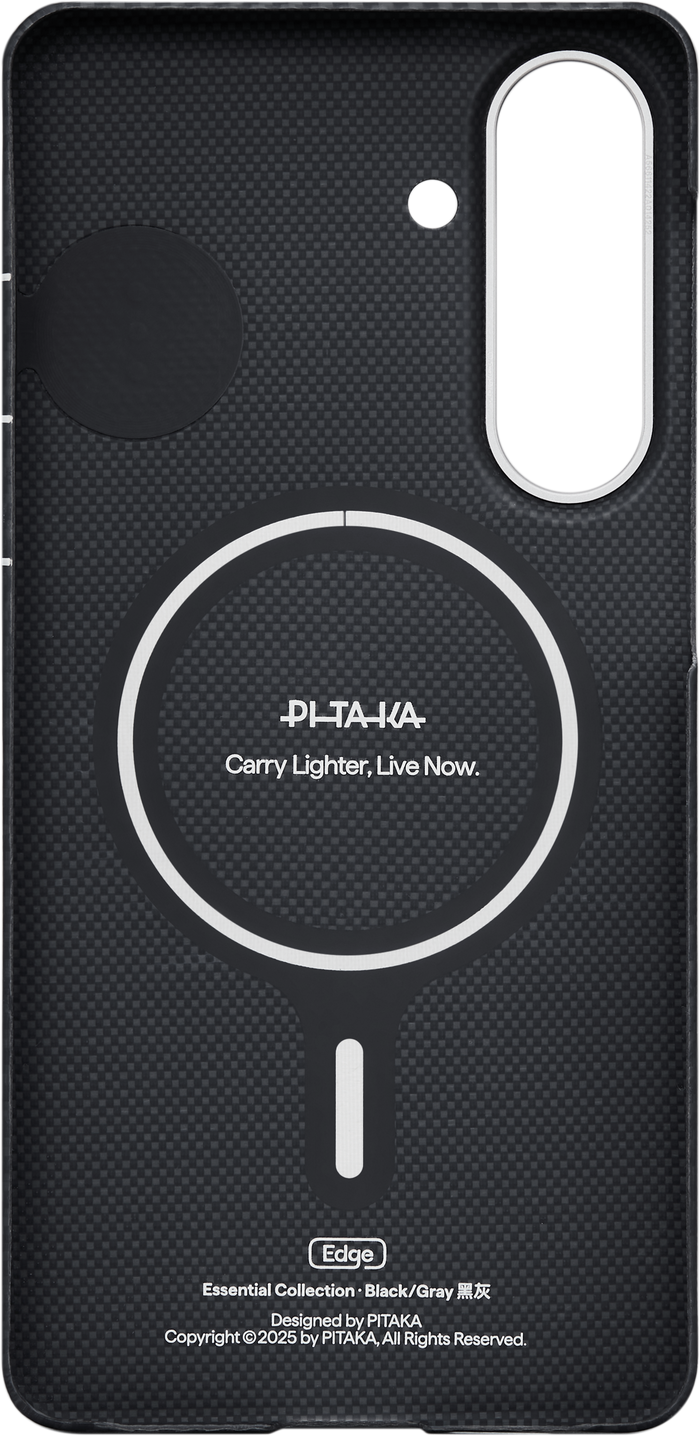Husă Pitaka Edge Case, Black/Grey Twill (Aaron Button) — Samsung Galaxy S26