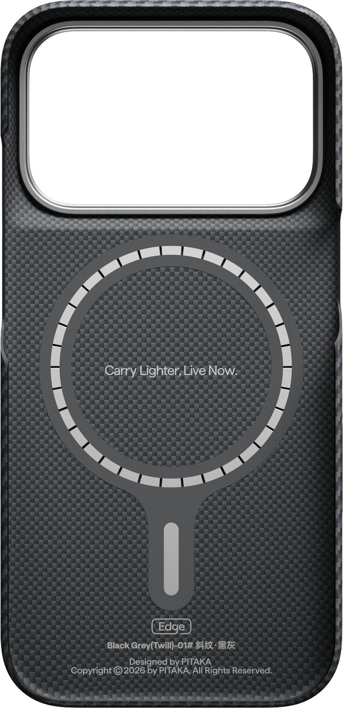 Husă Pitaka Edge Case, Black/Grey Twill — iPhone 18/17 Pro