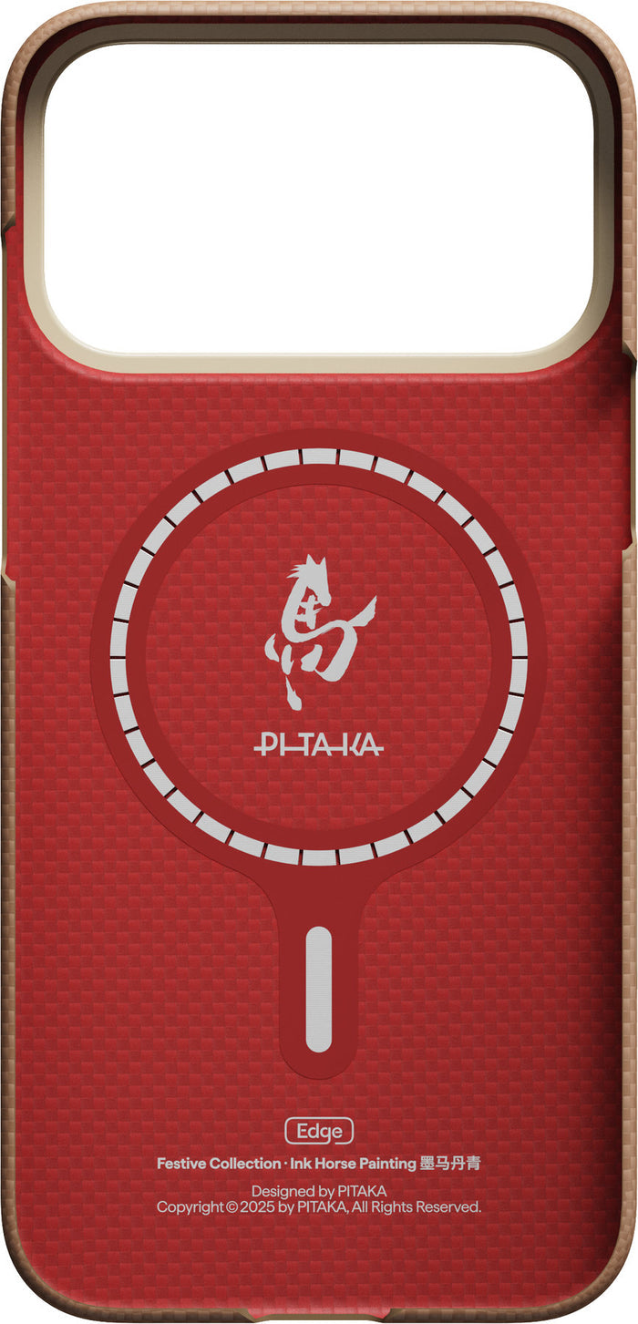 Husă Pitaka Edge Case, Ink Horse Gold & Jade — iPhone 17 Pro