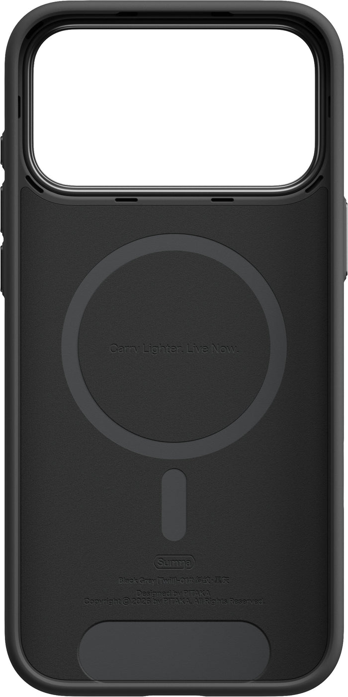 Husă Pitaka Summa, Black/Grey Twill — iPhone 18/17 Pro Max