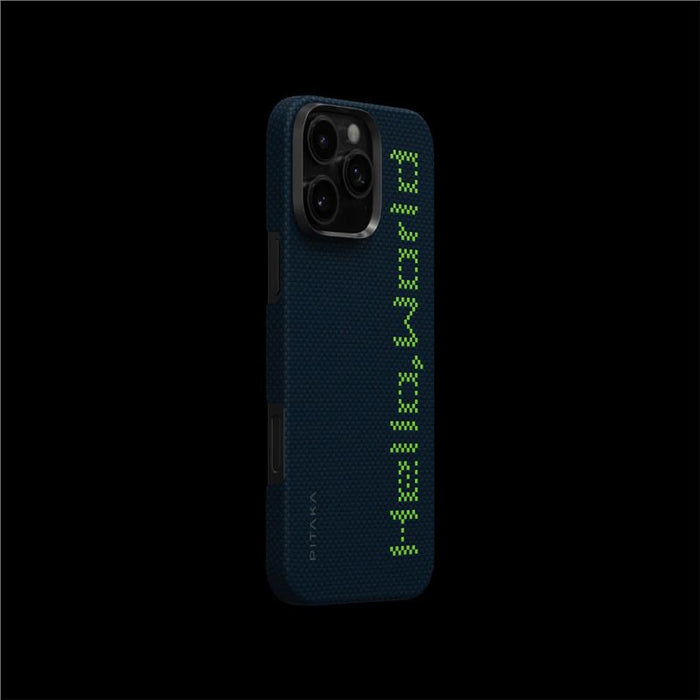 Husă Pitaka Tactile Woven, Hello World — iPhone 16 Pro Max