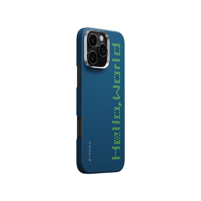 Husă Pitaka Tactile Woven, Hello World — iPhone 16 Pro