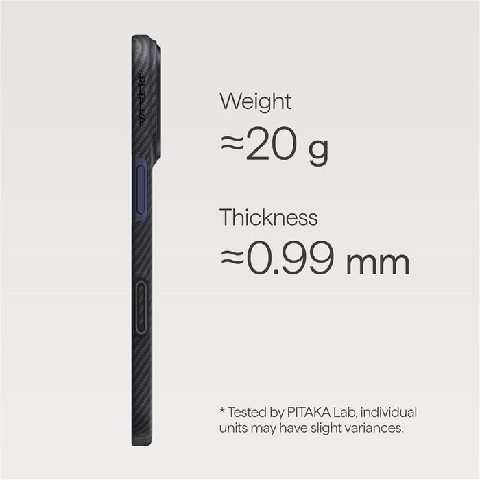 Husă Pitaka Ultra-Slim, Black/Grey — iPhone 17 Pro Max