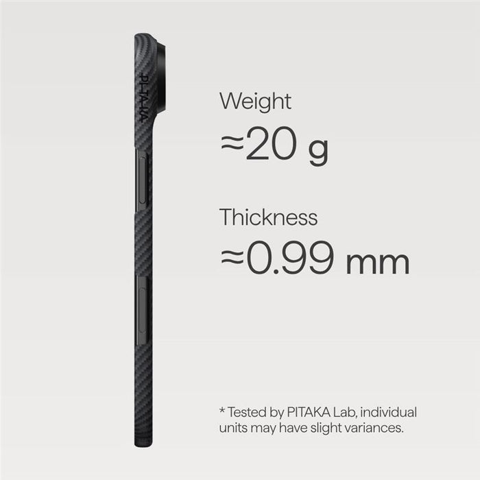 Husă Pitaka Ultra-Slim, Black/Grey — iPhone Air