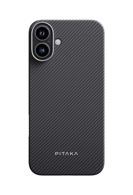 Husă Pitaka Ultra-Slim, Black/Grey Twill — iPhone 16 Plus
