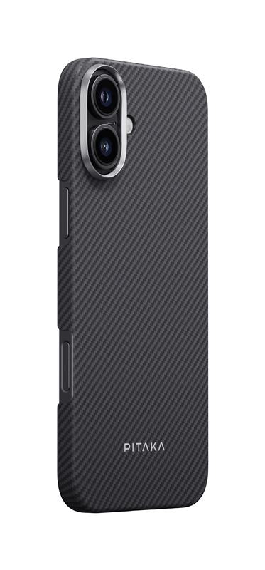 Husă Pitaka Ultra-Slim, Black/Grey Twill — iPhone 16 Plus
