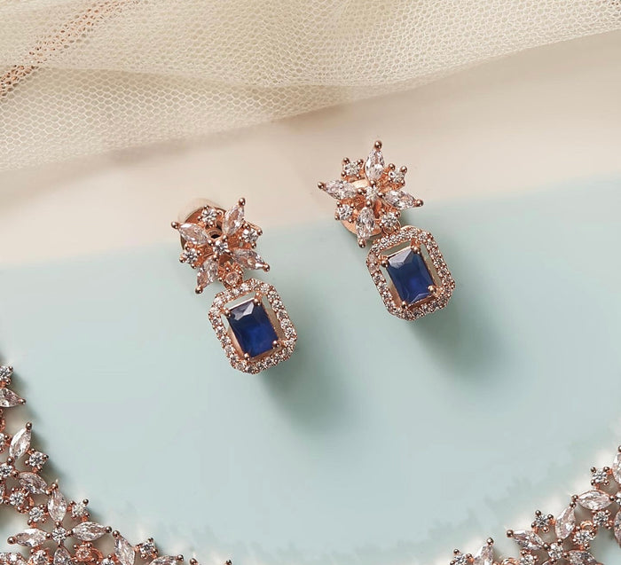 Imperial Blue Stone Necklace Set