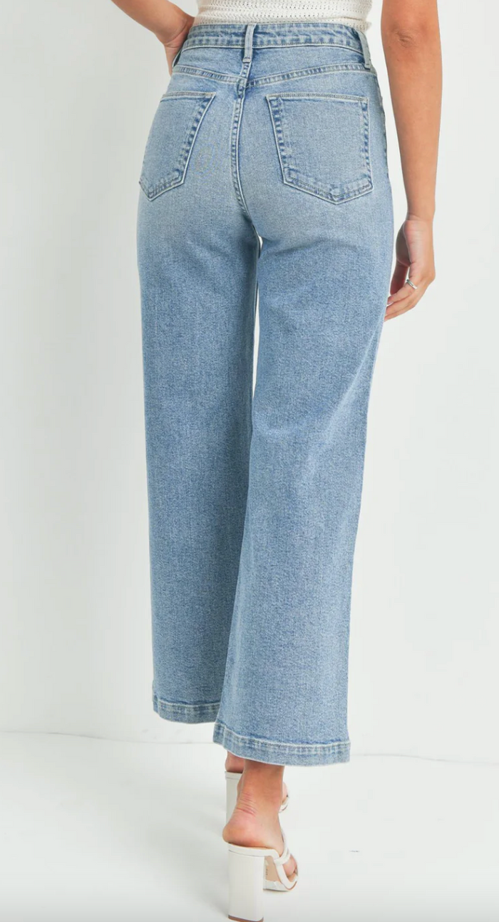 Just Black Patch Pocket Wide Leg Jeans