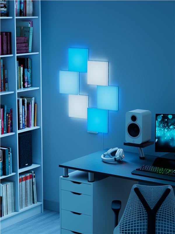 Kit 6 panouri luminoase Nanoleaf Blocks Big Squares Starter Kit, Wi-Fi