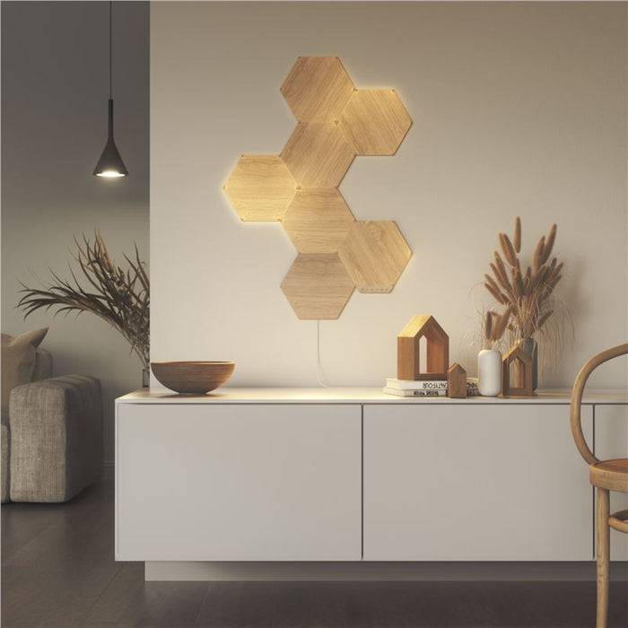 Kit 7 panouri luminoase Nanoleaf Elements Hexagons Starter Kit, Wi-Fi