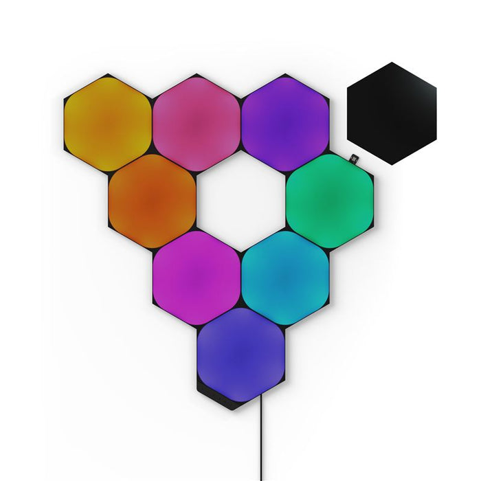 Kit 9 panouri luminoase Nanoleaf Shapes Black Hexagons Starter Kit, ediție limitată